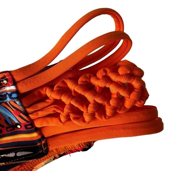 NWT LA VIE EN ROSE BIKINI BOTTOM SIZE S ORANGE SIDE BANDS - Picture 10 of 15